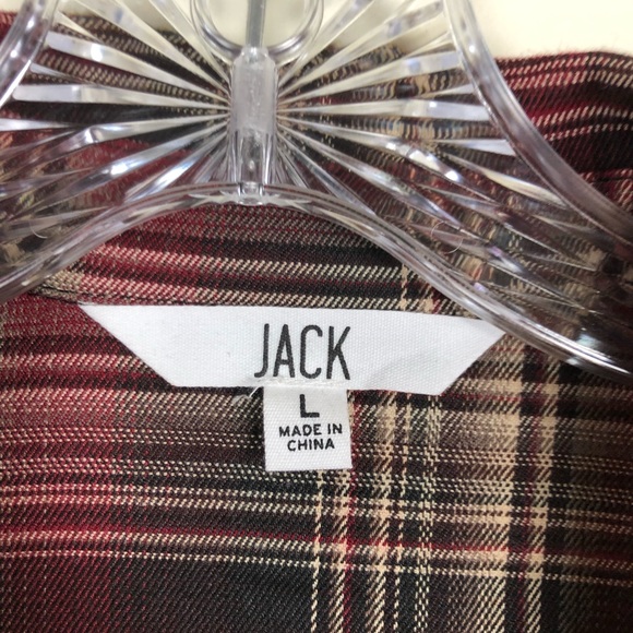 Jack Maroon Brown Plaid Shirt Dress Tunic Large - Picture 5 of 7